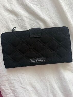 Vera Bradley Quilted Black Fabric Wallet (never used)